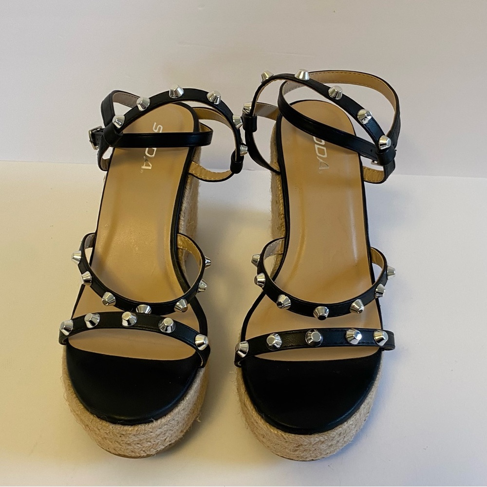 Soda Studded Platform Wedge Heels